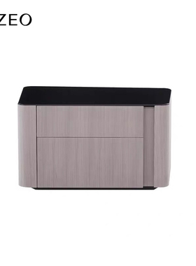 MIZEO 意式极简床头柜集合款 实木烤漆主次卧床边柜 双人床边几