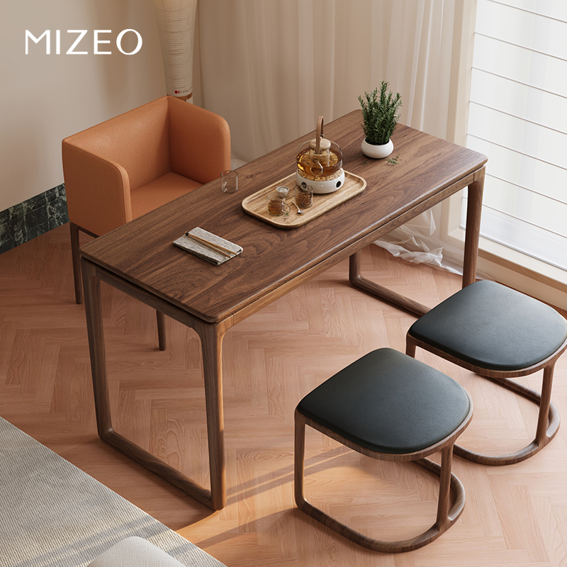 MIZEO 米卓/北美黑胡桃木中古风茶桌现代简约实木阳台旷野茶桌