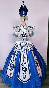 快乐阳光女童少数民族蒙古族赫哲族 鄂温克族独唱走秀演出服出租