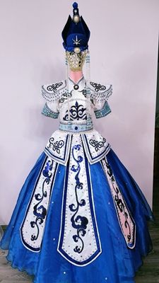 快乐阳光女童少数民族蒙古族赫哲族 鄂温克族独唱走秀演出服出租