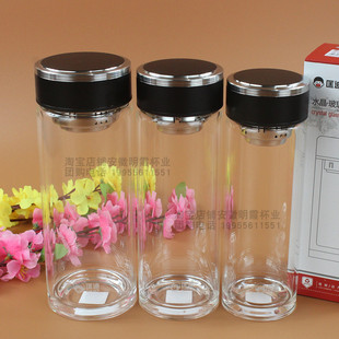 匡迪单层玻璃杯加厚大容量带滤网家用泡茶透明办公杯高硼硅700ml