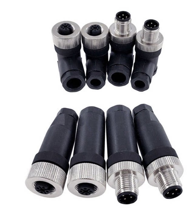 防水连接管电源线插头接线柱航空端子连接器8芯螺丝压线接头直通