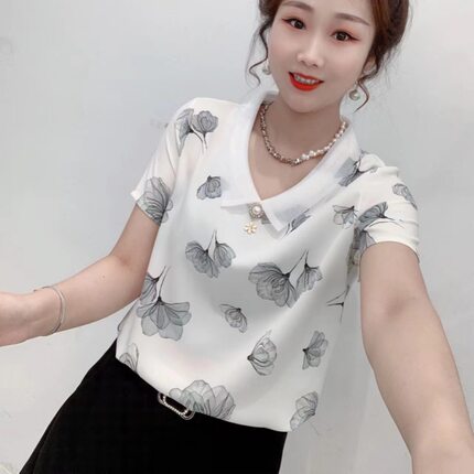 短袖T恤女高档洋气夏装中年妈妈装显瘦时尚宽松减龄百搭气质上衣
