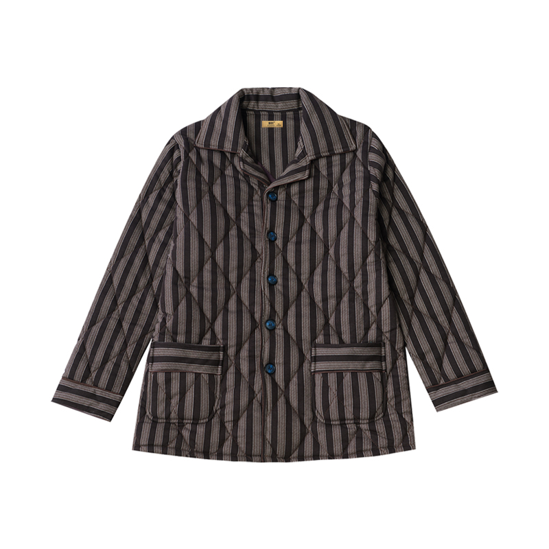 睡衣男秋冬加厚纯棉夹棉单件上衣