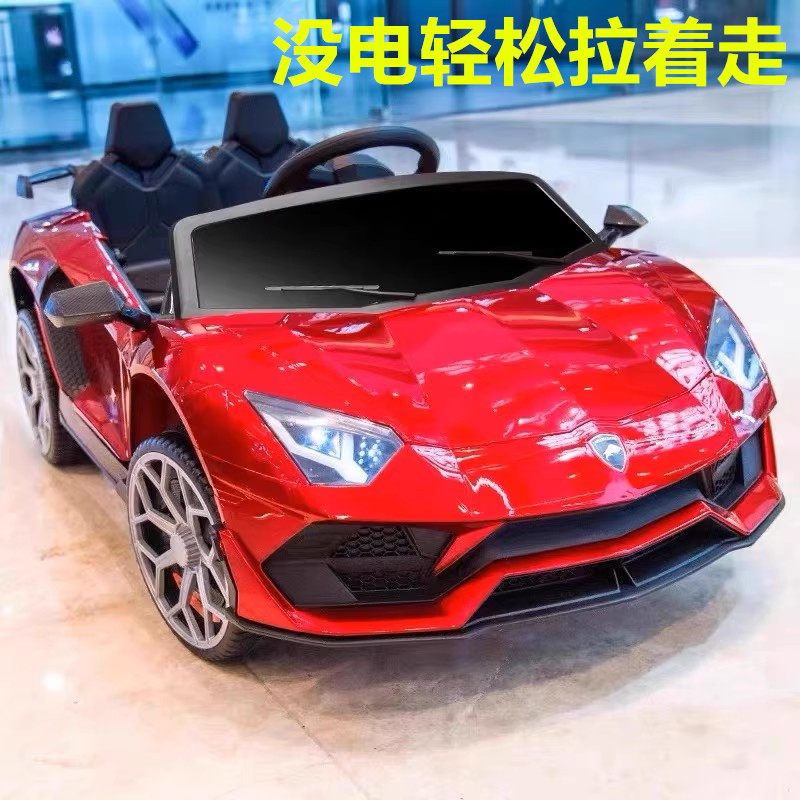 兰博基尼儿童电动车四轮童车带遥控汽车小孩跑车宝宝玩具车可坐人