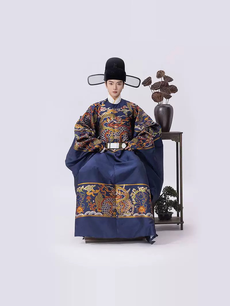 斜塘衣庄 玉麒麟 男款汉服明制织金妆花圆领袍套装婚服情侣款国风