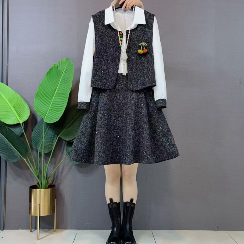 胖妹妹大码春季新款通勤风套装