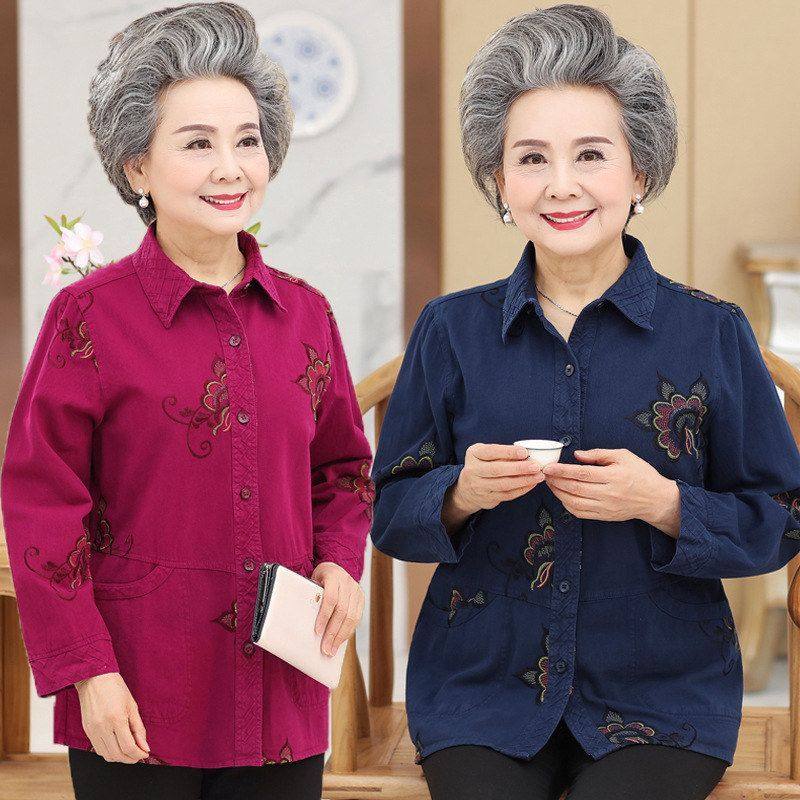 外套春装纯棉装70-老年人码奶奶加肥加大衬衫上长袖60岁妈妈衣服,女装/女士精品,中老年女装,淘宝优惠券,粉丝福利购,淘宝优惠卷