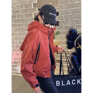 夹克短款 冲锋衣女士服夹棉棉服保暖 秋冬棒球上衣加厚连帽外套新款