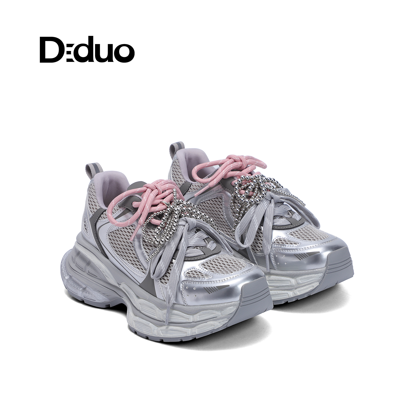 【新品】Diduo/迪朵2025春季新款厚底老爹鞋女百搭休闲运动鞋女鞋