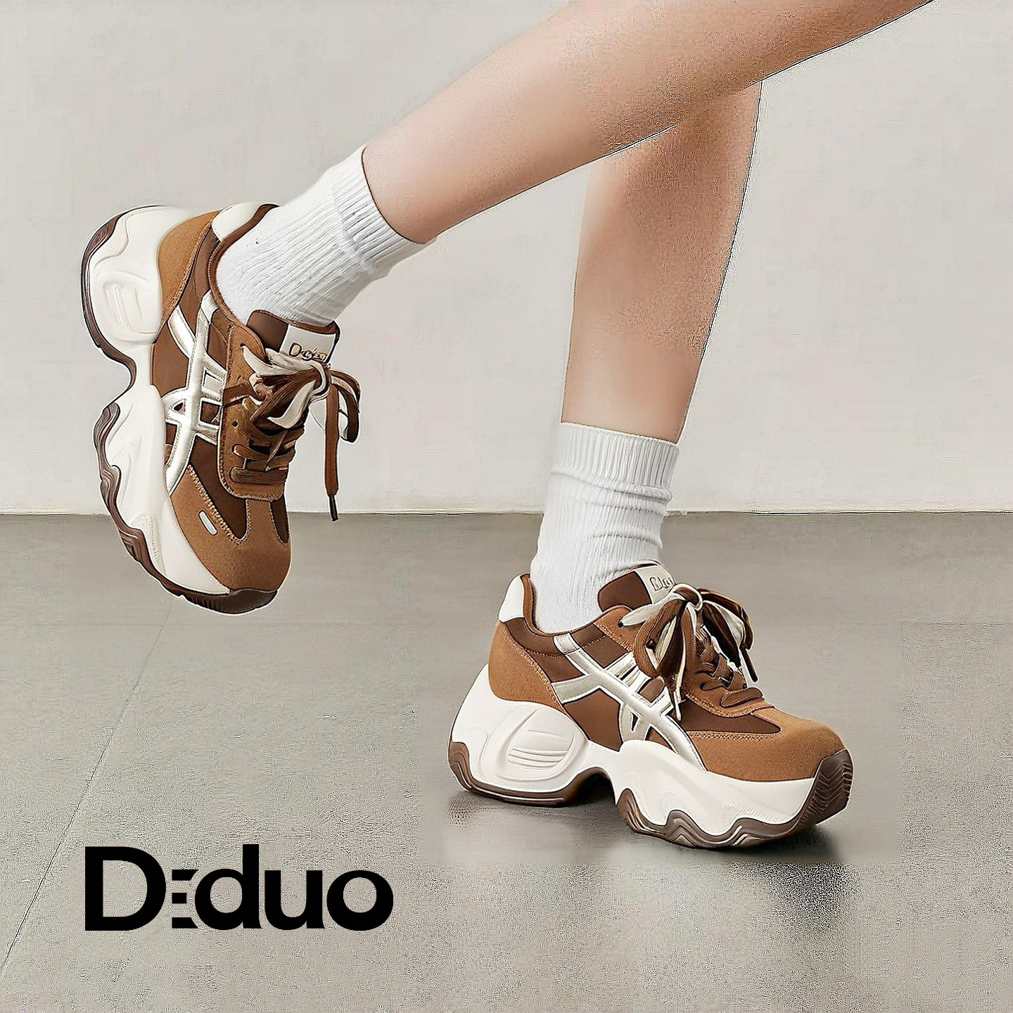 【新品】Diduo/迪朵2026秋季新款老爹鞋女时尚潮流百搭休闲运动鞋图片