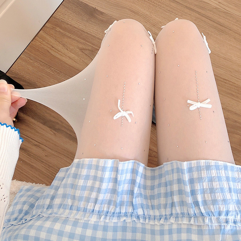 日系洛丽塔甜美奶白色连裤袜女Lolita蝴蝶结春夏透肉防勾丝白丝袜,女士内衣/男士内衣/家居服,连裤袜/打底袜,淘宝优惠券,粉丝福利购,淘宝优惠卷