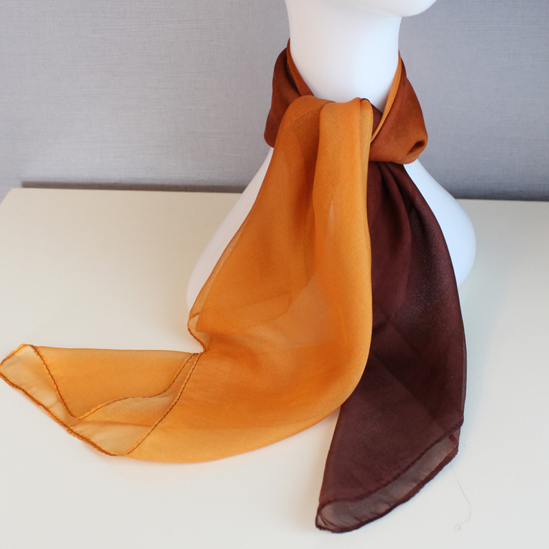70cm丝巾渐变色真丝丝巾领巾方巾