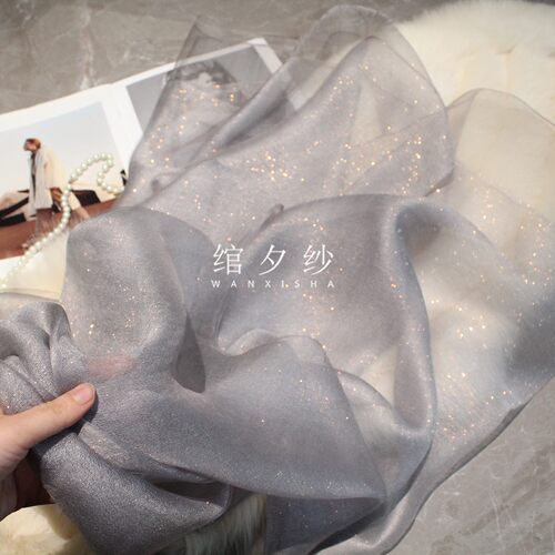 灰色韩版高档双层桑蚕丝丝巾真丝围巾礼服旗袍防晒披肩长巾女春夏
