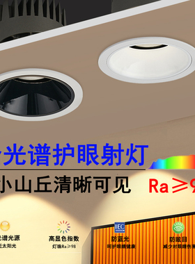 全光谱防眩护眼LED天花板投射灯嵌入式筒灯客厅卧室小山丘cob洗墙