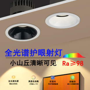 全光谱防眩护眼LED天花射灯嵌入式 筒灯客厅卧室小山丘cob洗墙射灯