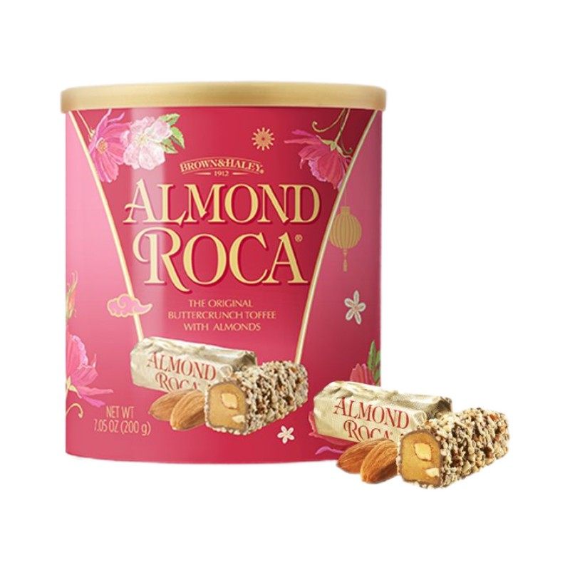 美国乐家酥脆扁桃仁巧克力200g罐装杏仁糖果年货传统糖果包装