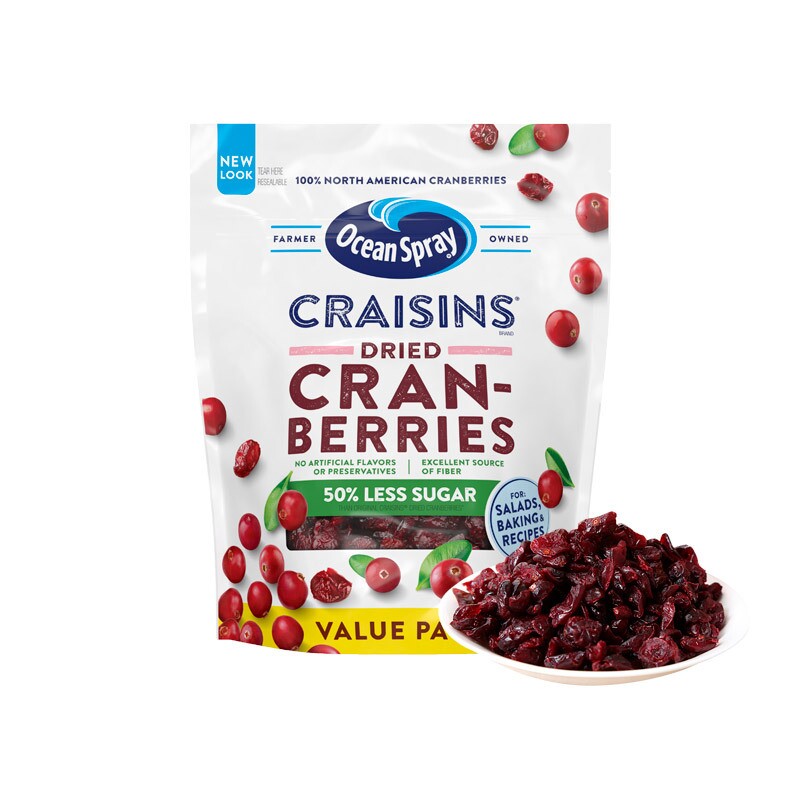 原装进口Ocean Spray优鲜沛蔓越莓干减糖567g原味907g雪花酥零食