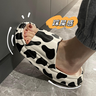 女夏季 拖鞋 高级感居家室内宿舍奶牛纹浴室洗澡防滑软底情侣凉拖男