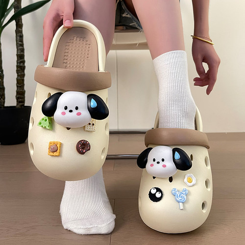 韩版洞洞鞋包头踩屎感