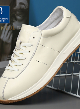帕达索男鞋新款小白鞋男百搭透气阿甘鞋百搭真皮休闲运动鞋241001