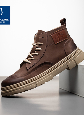 帕达索英伦风马丁靴男款冬季高帮男鞋新款男士加绒棉鞋男靴221113