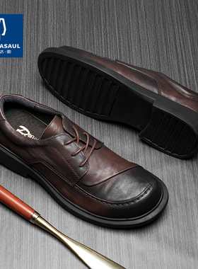 帕达索秋季新款真皮系带皮鞋男士商务休闲鞋头层牛皮单鞋220919