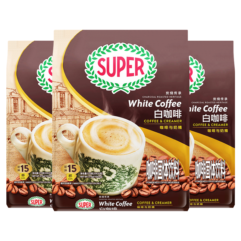 super马来西亚进口无蔗糖白咖啡