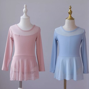 连体芭蕾舞裙幼儿中国舞形体服装 舞蹈服儿童女秋季 练功服女童长袖