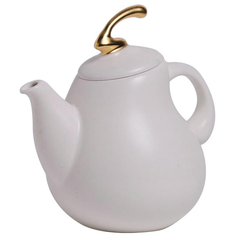 陶作坊白色老岩泥软萌玉兔茶具组