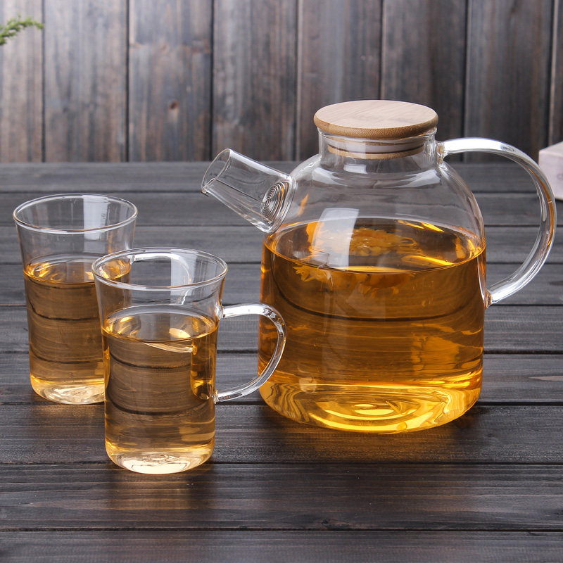 水趣大容量冷水壶玻璃耐热高温防爆凉水壶果汁凉茶壶家用水杯套装