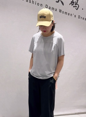 7181芮娜依莲夏款新品速干面料带弹力舒适透气显瘦蛋形上衣加大码