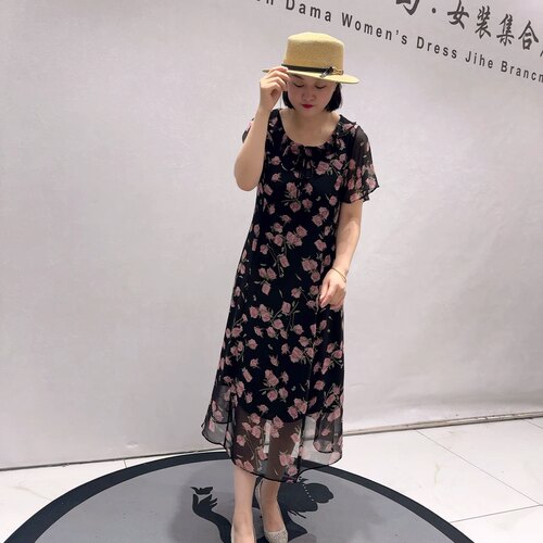 31179女权贵族夏款新品侧边拉链女人味遮肉显瘦气质连衣裙加大码