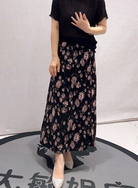 5379芮娜依莲夏款新品侧边开衩遮肉显瘦女人味气质半身裙加大码