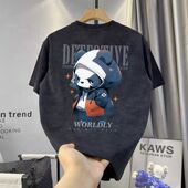 男夏季 新款 卡通印花上衣修身 欧洲站潮牌t恤短袖 半袖 T恤欧货衣服男