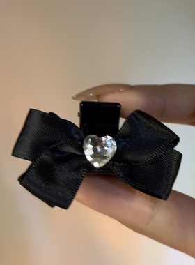 复古甜心 公主头饰闪钻蝴蝶结小抓夹侧边八字刘海发夹高级感发抓