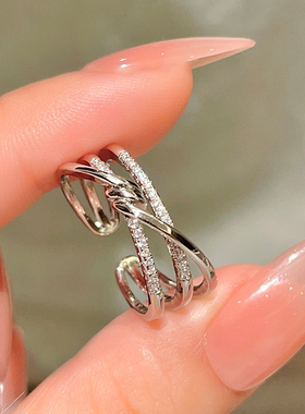 极简风曲线几何开口戒指女ins小众设计感冷淡风气质百搭高级感