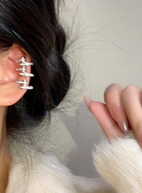 甜酷满钻缠绕耳骨夹 时尚简约镶钻气质高级无耳洞耳夹个性冷淡风