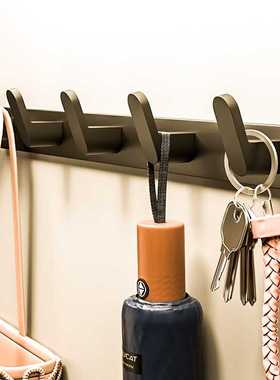 枪灰色挂钩粘胶强力门后免打孔简约玄关墙壁单钩浴室卫生间毛巾钩