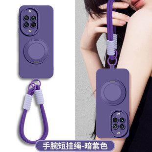旋转支架适用华为nova15手机壳新款14ultra高级感腕带手绳13pro全包防摔12液态硅胶9se男女10斜挎长8/7软外后