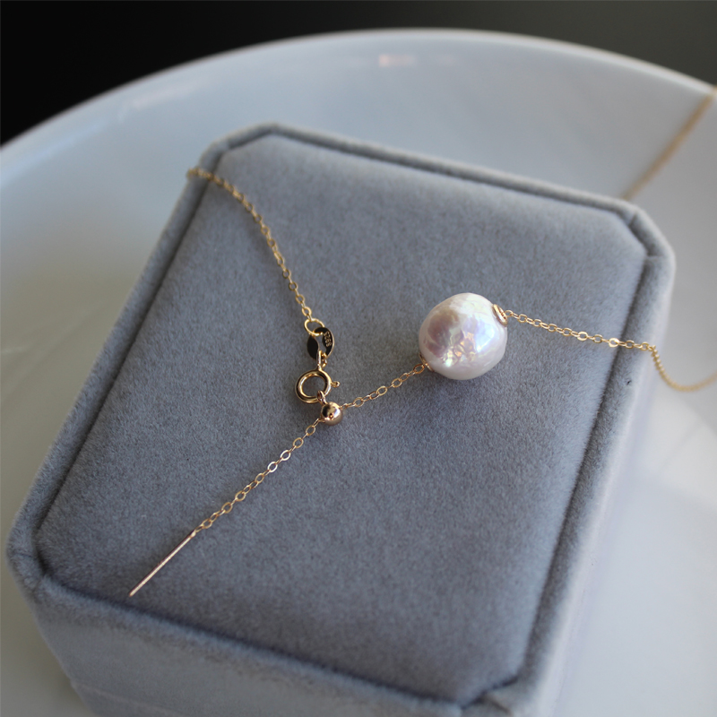 天然皱皮巴洛克珍珠路路通项链