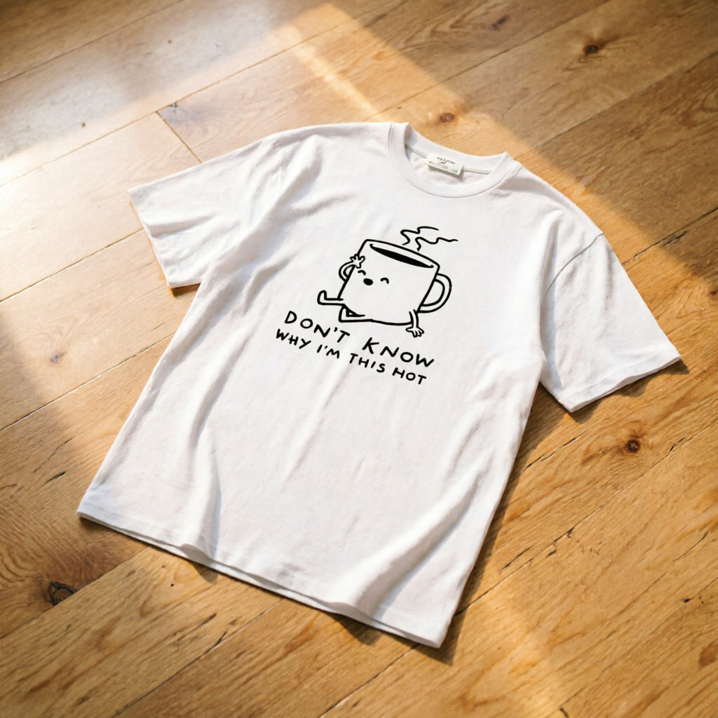 我不知道自己为什么这么火辣 创意男女宽松情侣纯棉短袖T恤tshirt