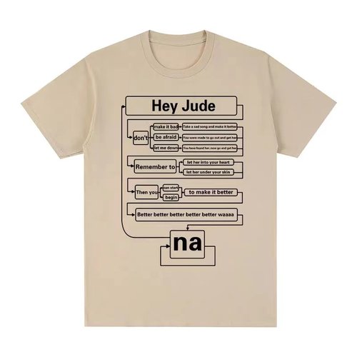 Hey jude短袖T恤Beatles披头士列侬geek恶搞复古男女宽松teeshirt