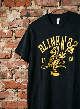 blink 182乐队 摇滚复古vintage圆领正肩直筒纯棉短袖T恤男女tee