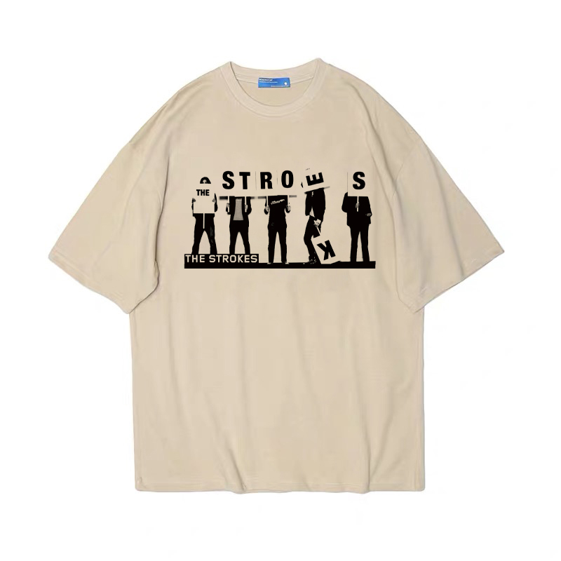 复古摇滚乐队宽松男女T恤