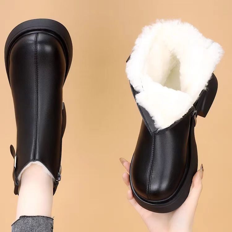 中老年平底短靴女妈妈保暖棉鞋软底防滑加厚加绒女鞋皮靴新款冬季,女鞋,棉鞋,淘宝优惠券,粉丝福利购,淘宝优惠卷