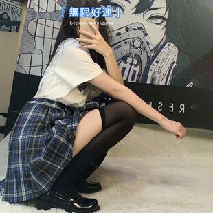日系jk过膝袜薄款 3种厚度 压力显瘦长筒黑白色丝袜高筒袜女学生夏