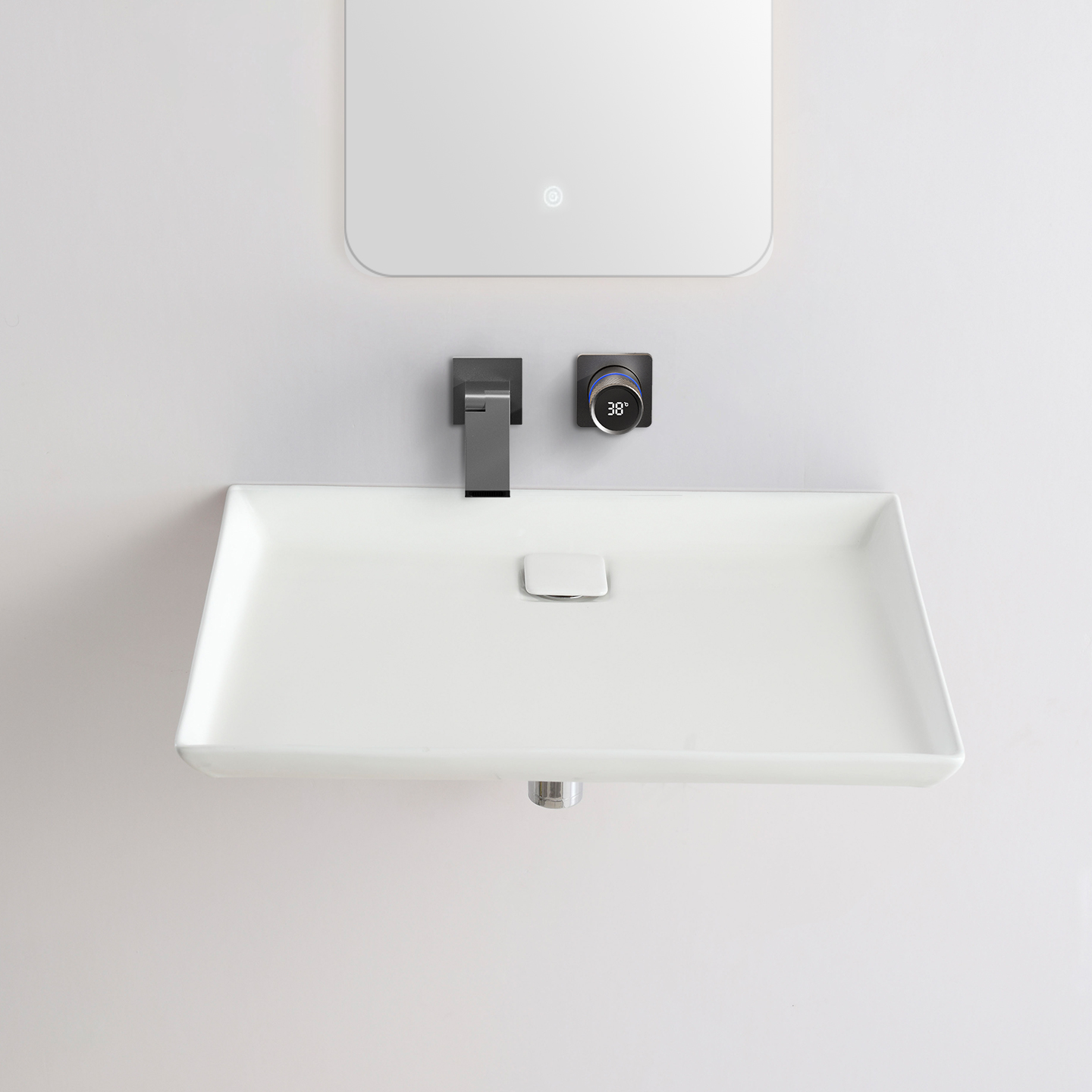 【送水龙头】半嵌入式洗脸盆超薄