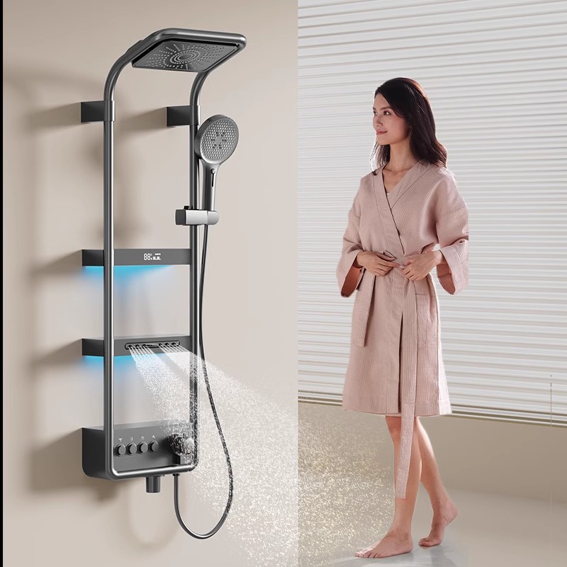 升级顶喷可调三层置物花洒德希顿