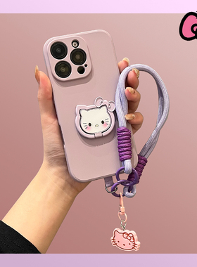 适用华为nova11手机壳新款kt猫支架nova10Pro液态硅胶软壳11ultra全包防摔hinova10z卡通凯蒂外壳挂绳可爱se